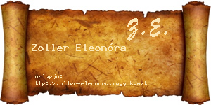 Zoller Eleonóra névjegykártya
